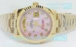 Copy Rolex Day-Date Pink MOP Dial All Gold Watch 36MM